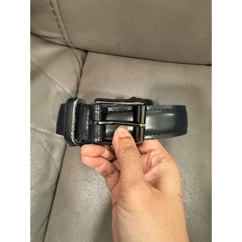 Dickies Mens Black Genuine‎ Leather Belt Size 34 Classic Workwear Buckle Belt